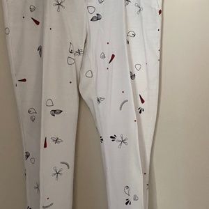 Zara Basic Collection Floral Print Stretch Cigarette Cropped Trouser. Pants L